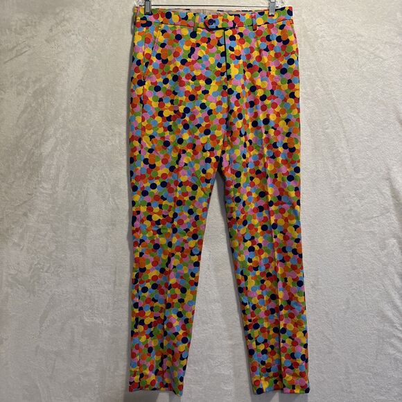 Opposuits Men's Rainbow Confetti Polka Dot Multicolor Flat Front Pants Size 42 - Picture 1 of 13